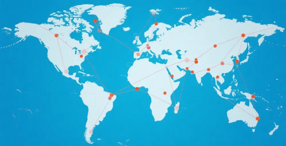 manbetx官网全球用户分布示意图